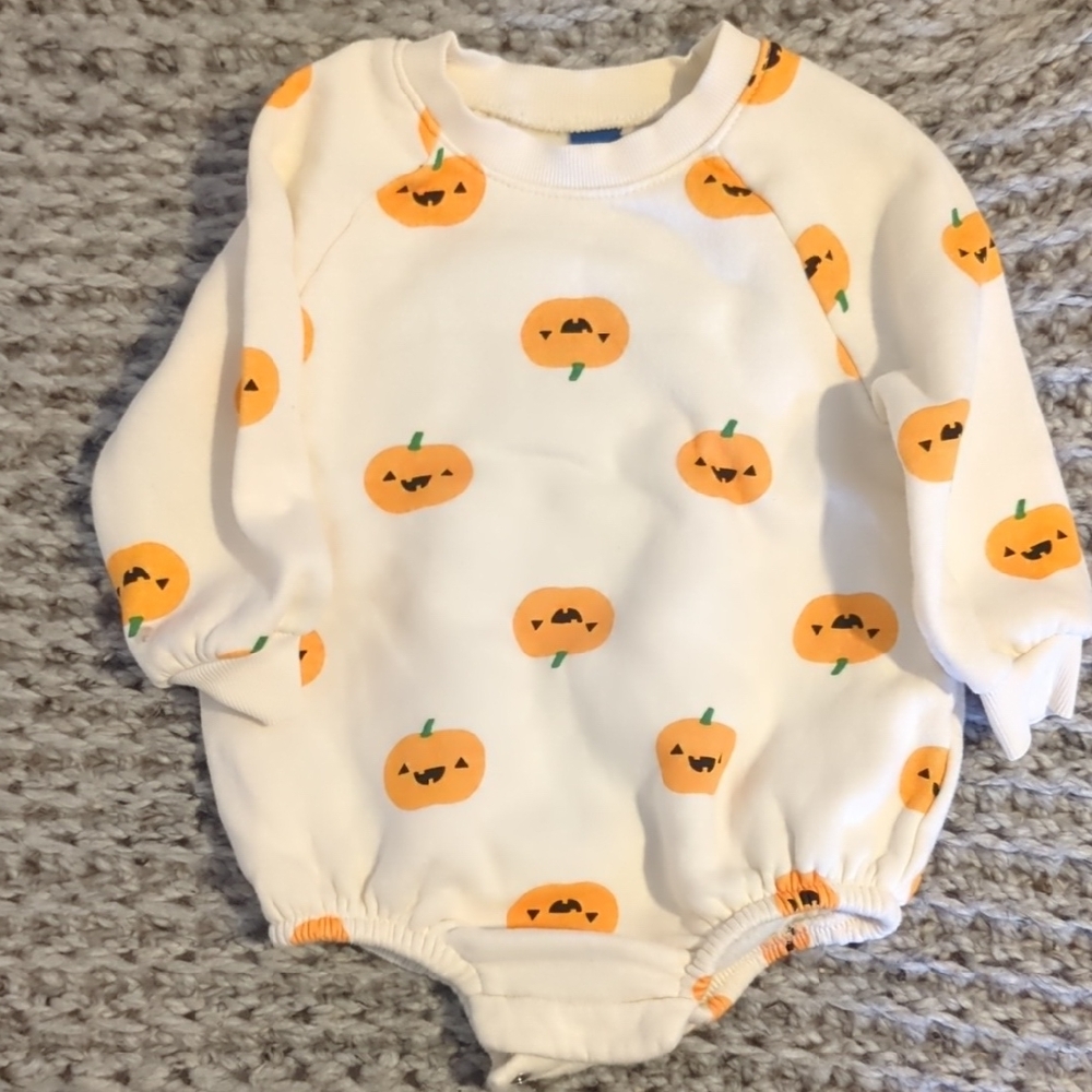 Old Navy Cream Pumpkin Print Bodysuit